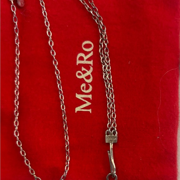 Me & Ro Silver layered Necklace with Hammered Disc Accents - Picture 7 of 7